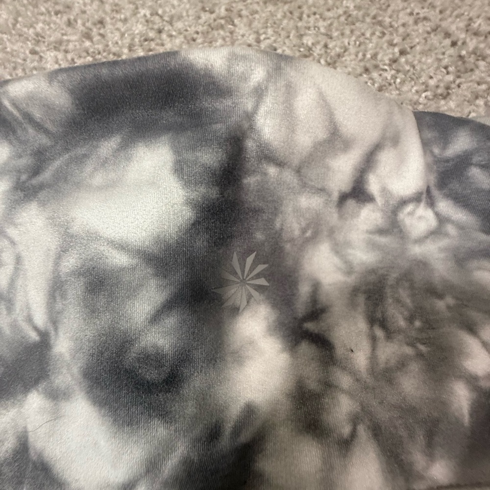 Athleta Black Gray White  Tie-Dye Print Leggings – Size Small Petite (SP) Fall - Picture 5 of 7